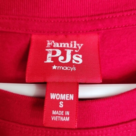 Macy's Red/White Matching Merry Bright Holiday Pajamas Set Size S Women's - Picture 6 of 13